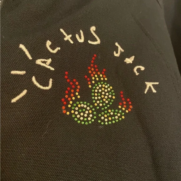Nike Black Jacket with Red Flame Graphic